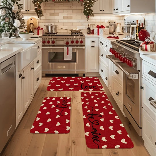 Valentine's Day Kitchen Mat Set